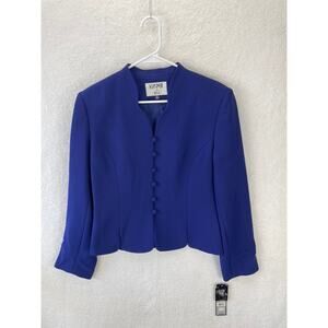 Vintage Kasper for A.S.L. Blue Sapphire Blazer Skirt Set Size 12 NWT‎